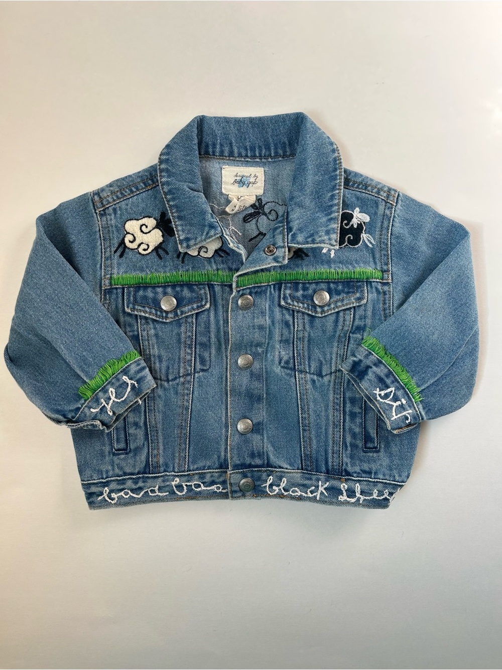 Vintage Gap Embroidered Blue Denim Jean Jacket - Kids
